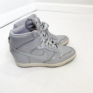 silver nike wedge sneakers